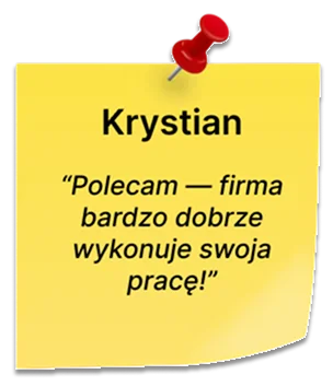 karteczka z pozytywną opinią